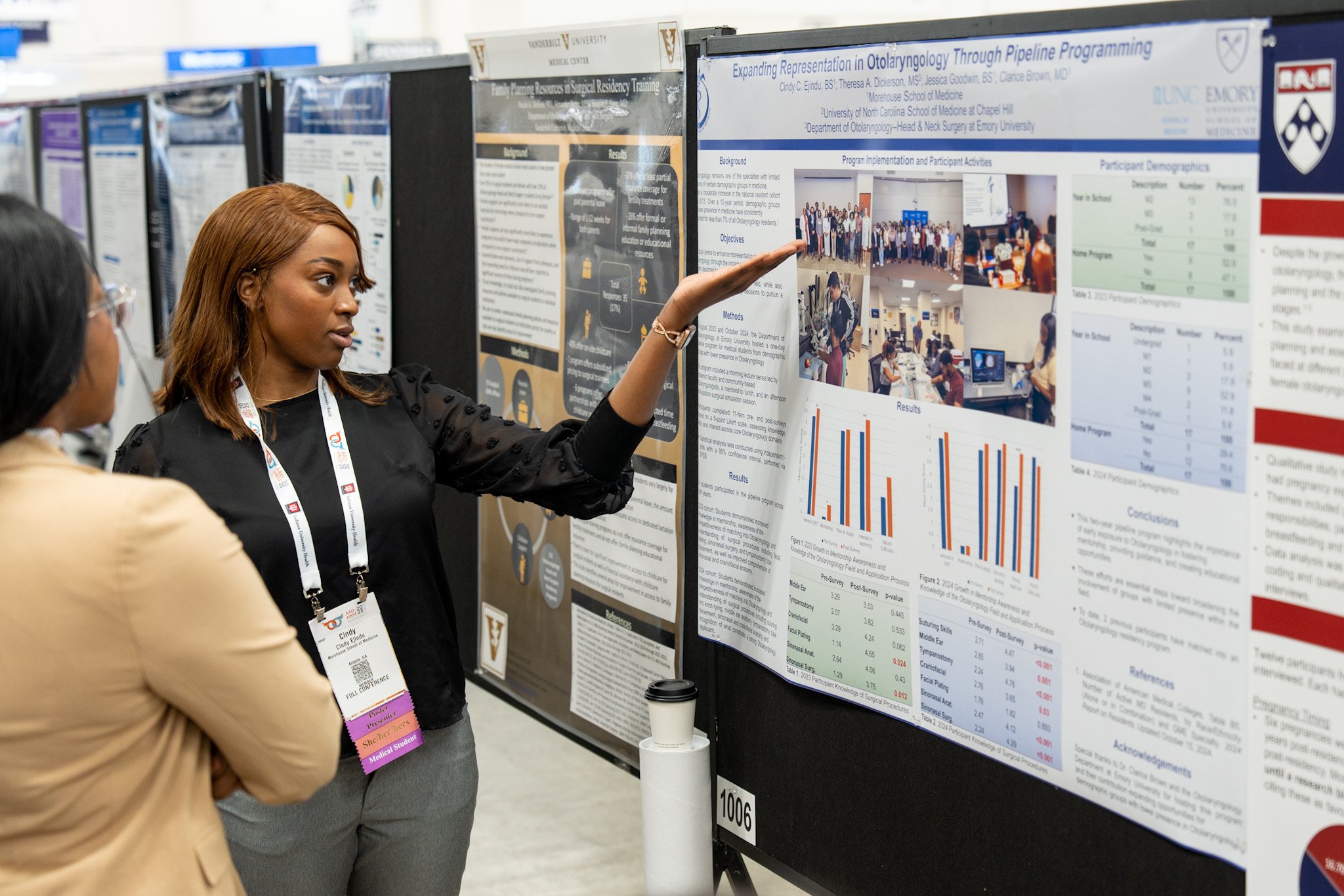 Attendee presenting her poster