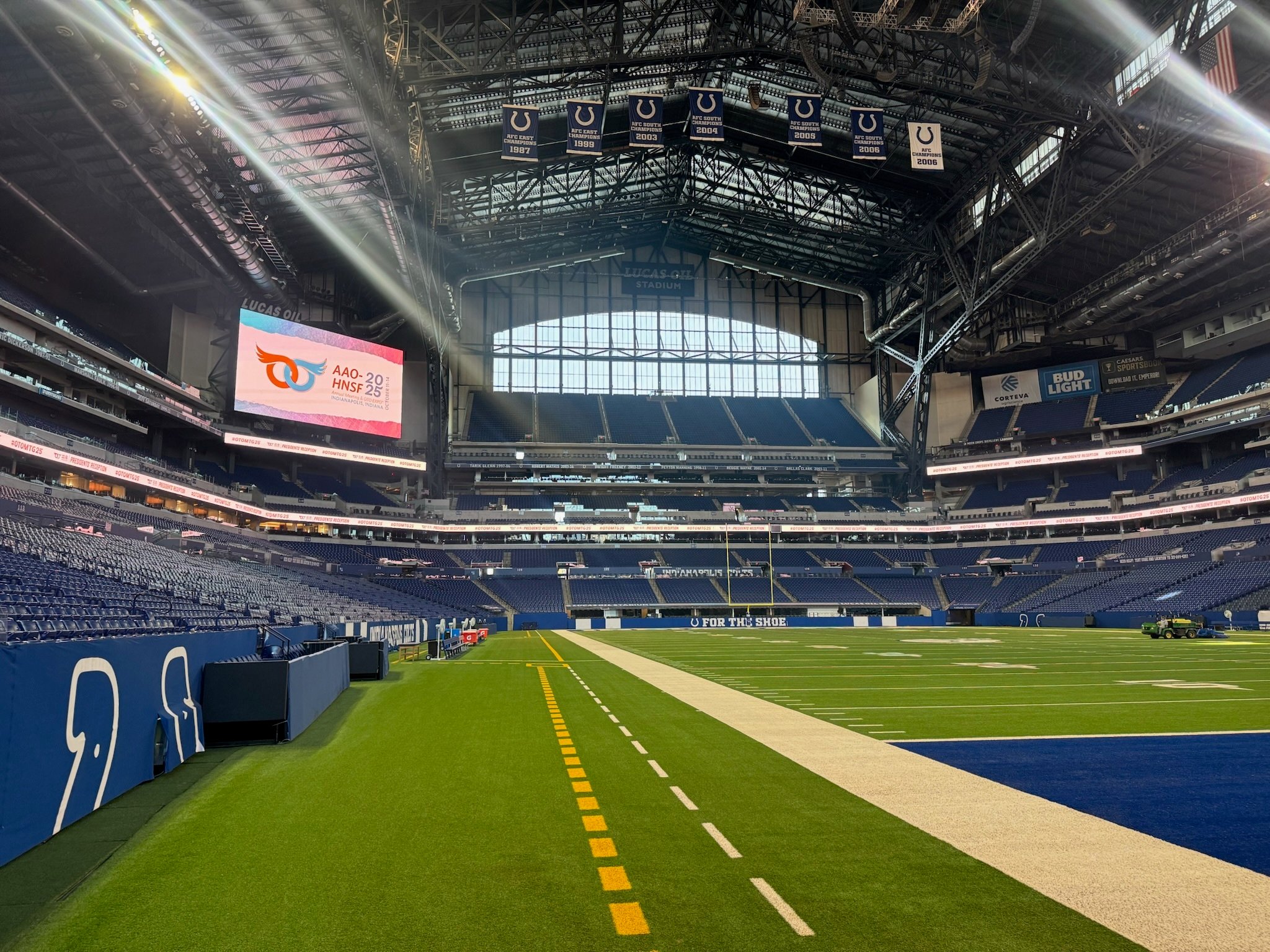 Photo of Lucas Oil Stadium with AAO-HNSF Signage