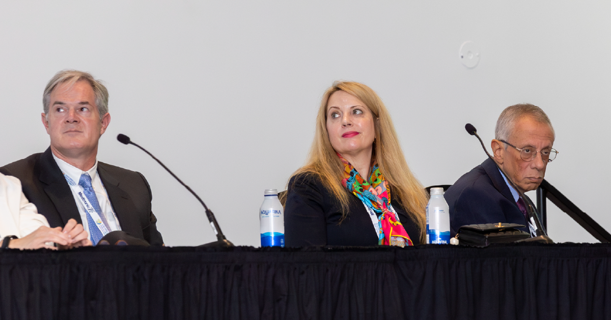 Photo of Annual Meeting Program Coordinator, Cecelia Damask, DO, on a session panel