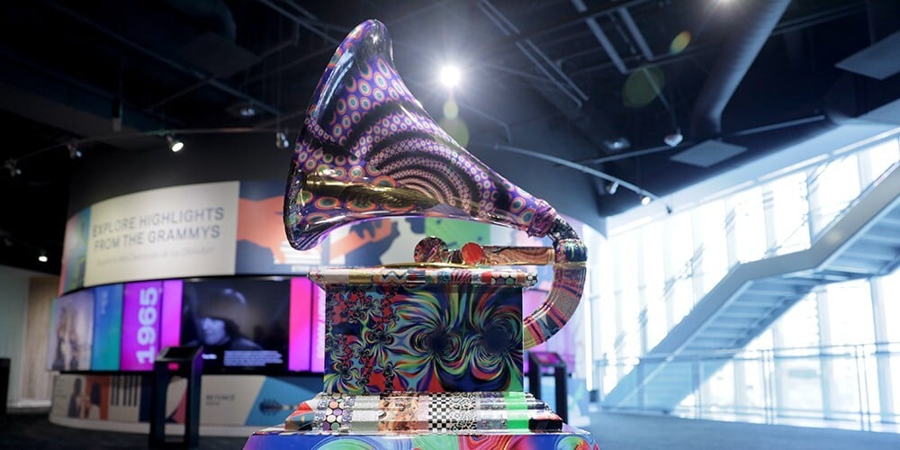 A colorful gramophone at the GRAMMY Museum. 