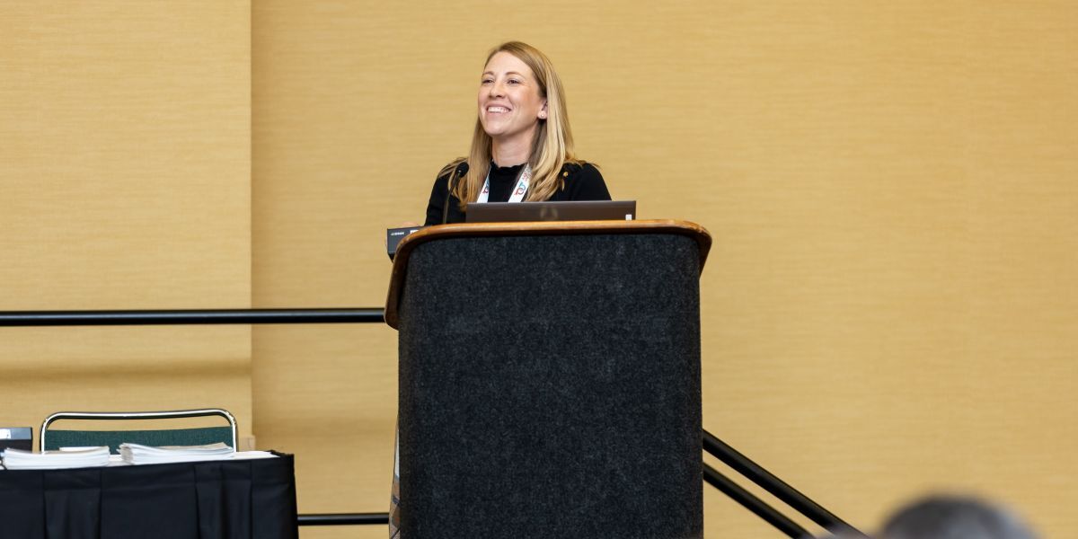 A speaker at the 2025 Annual Meeting. 